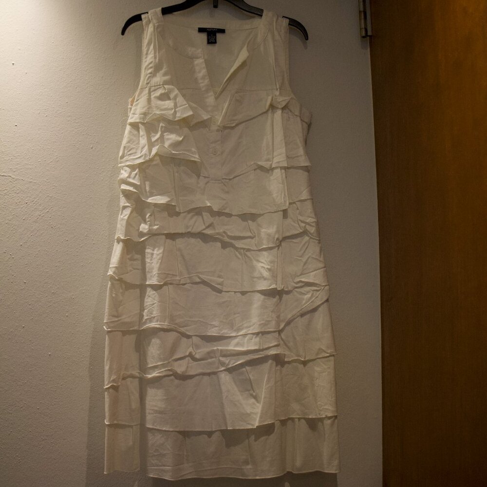 Alfani White Ruffle Dress
